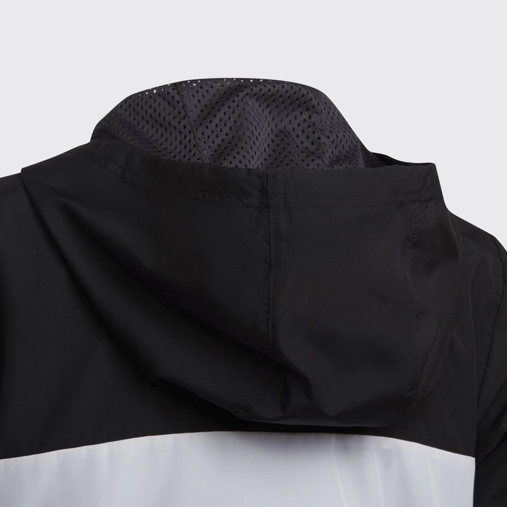 Veste Coupe-Vent Adidas Colorblock Junior - Noir/Blanc/Gris