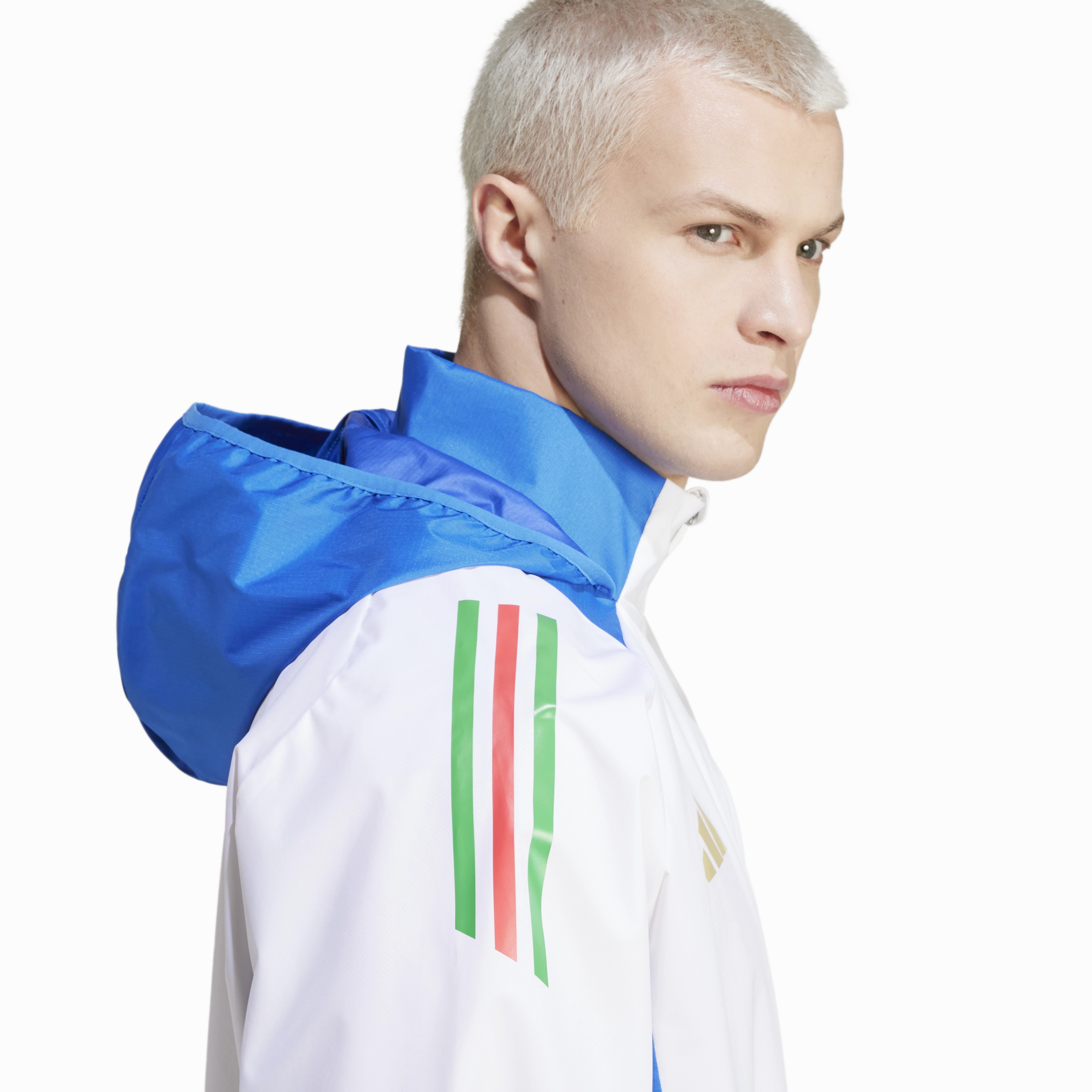 Veste Coupe-Vent Italie 2024 - Blanc/Bleu