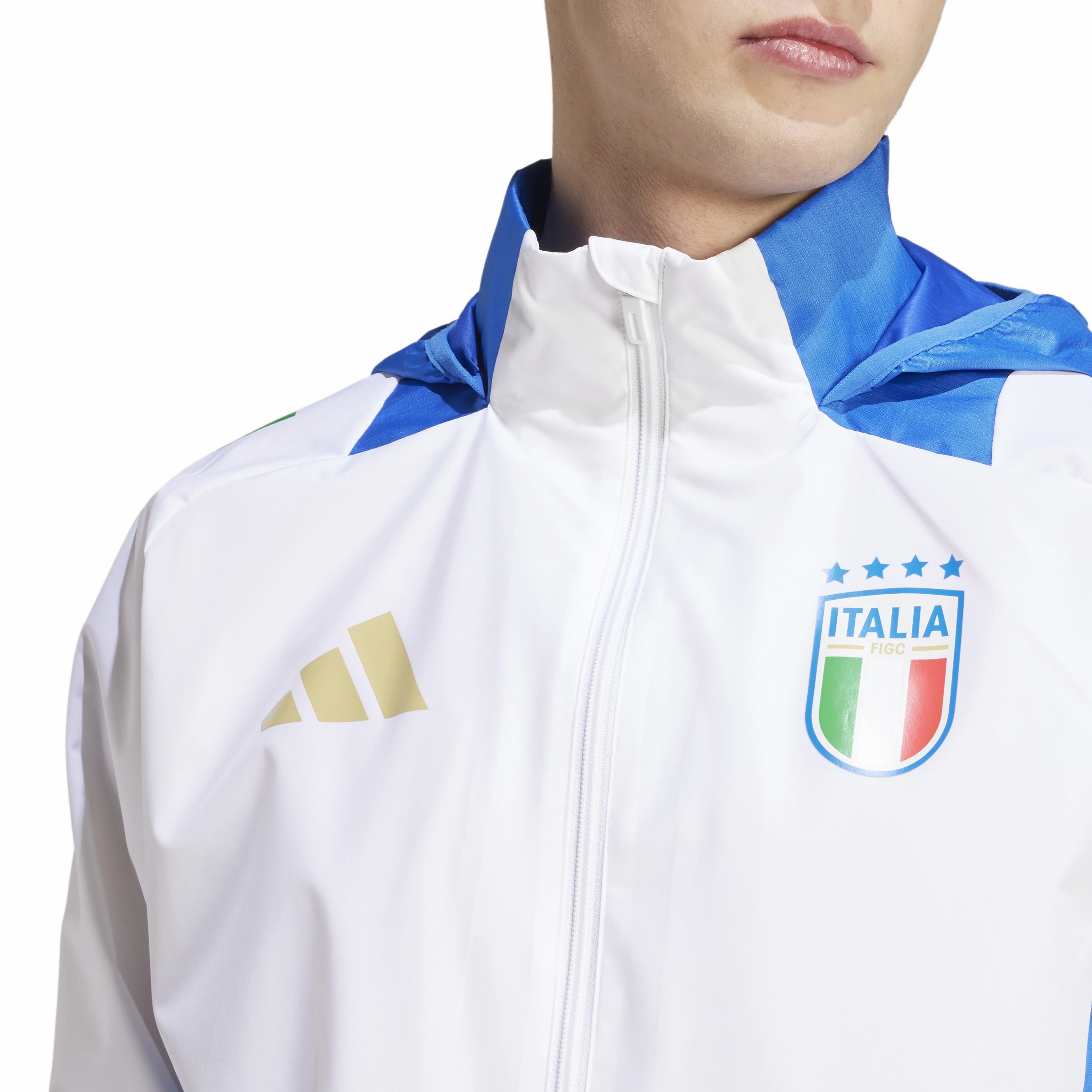 Veste Coupe-Vent Italie 2024 - Blanc/Bleu