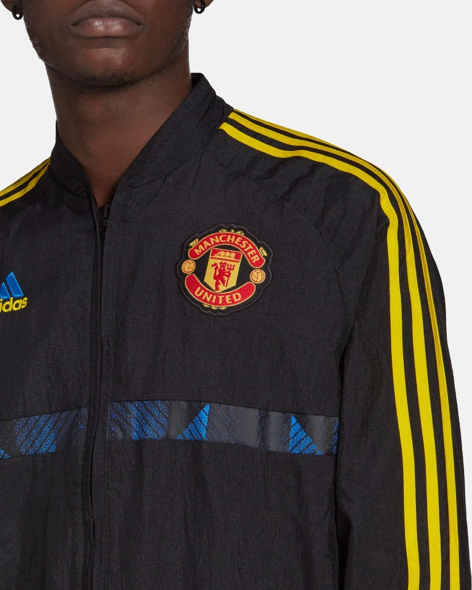 Veste Survêtement Manchester United Icon 2021/2022 - Noir/Bleu/Jaune