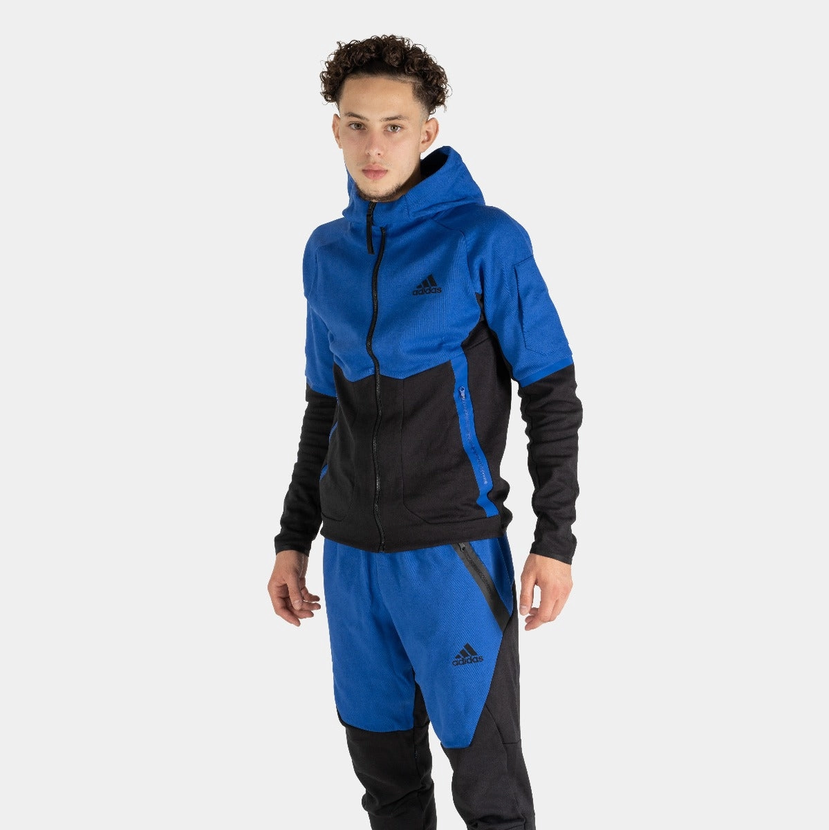 Veste à capuche Adidas Designed For Gameday  - Noir/Bleu