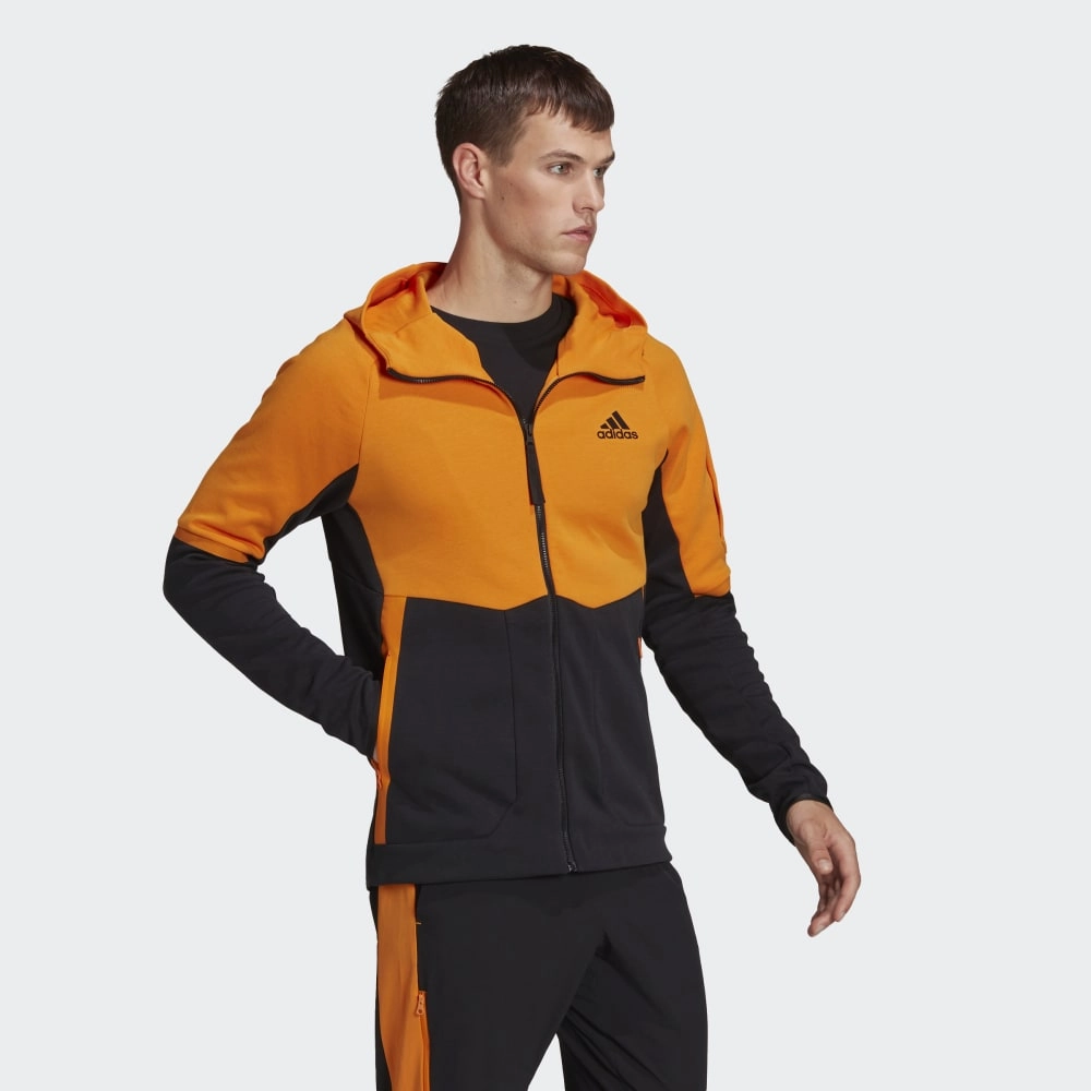 Veste à capuche Adidas Designed For Gameday  - Noir/Orange