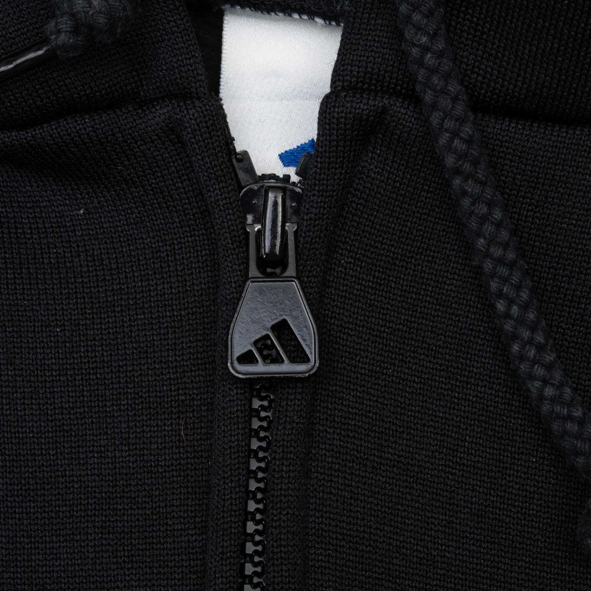 VINTAGE ADIDAS BLACK HOODED TRACK JACKET 1990S SMALL MADE IN USA