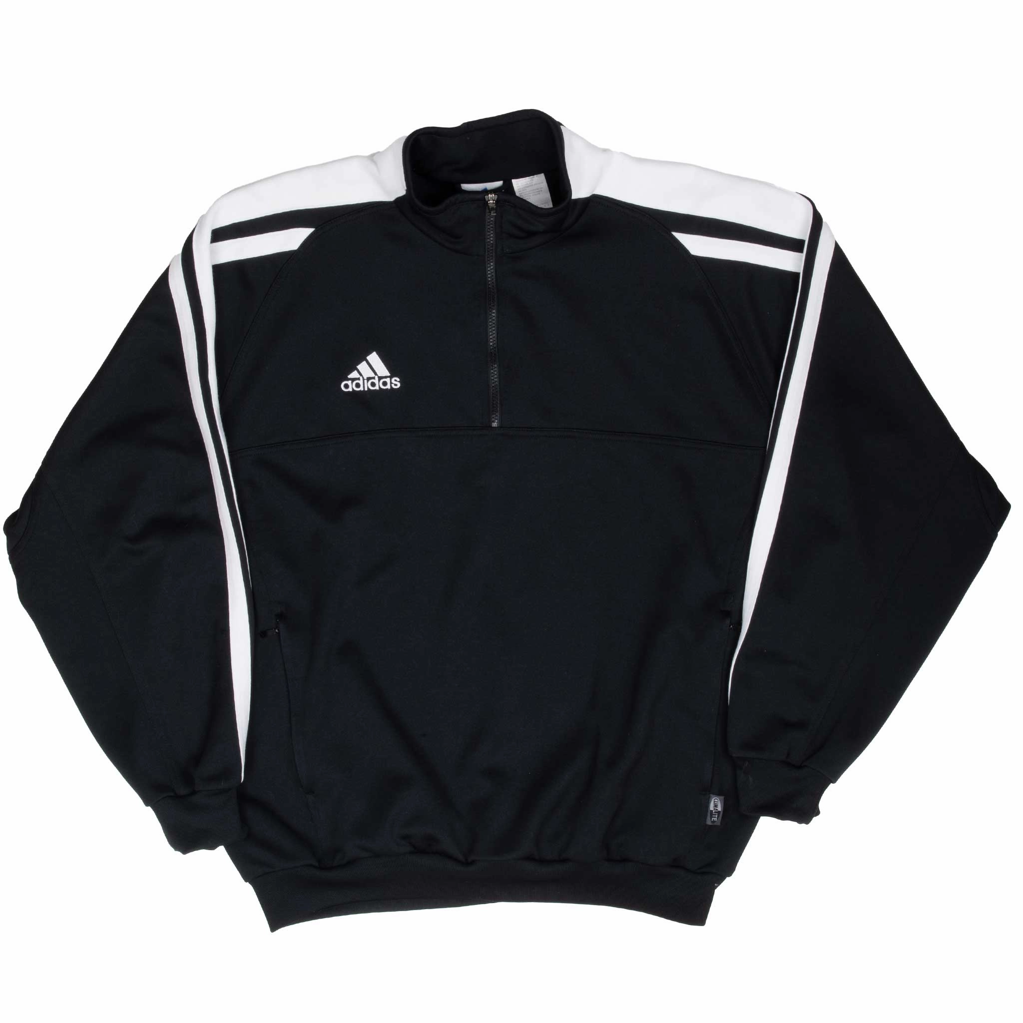 VINTAGE ADIDAS BLACK PULLOVER TRACK JACKET 1990S XL