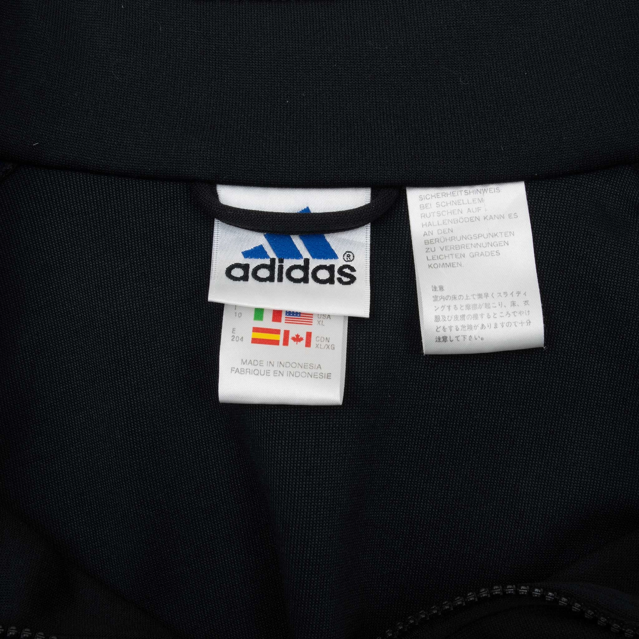 VINTAGE ADIDAS BLACK PULLOVER TRACK JACKET 1990S XL