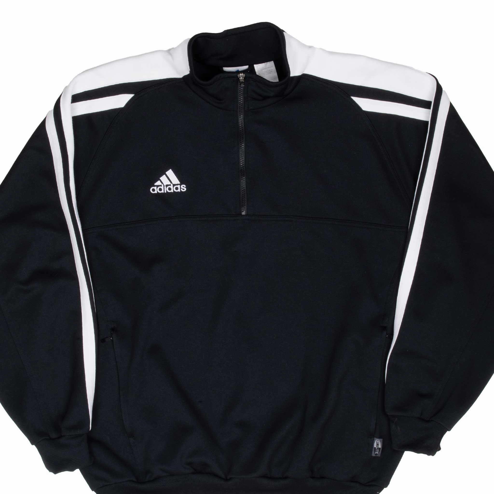VINTAGE ADIDAS BLACK PULLOVER TRACK JACKET 1990S XL