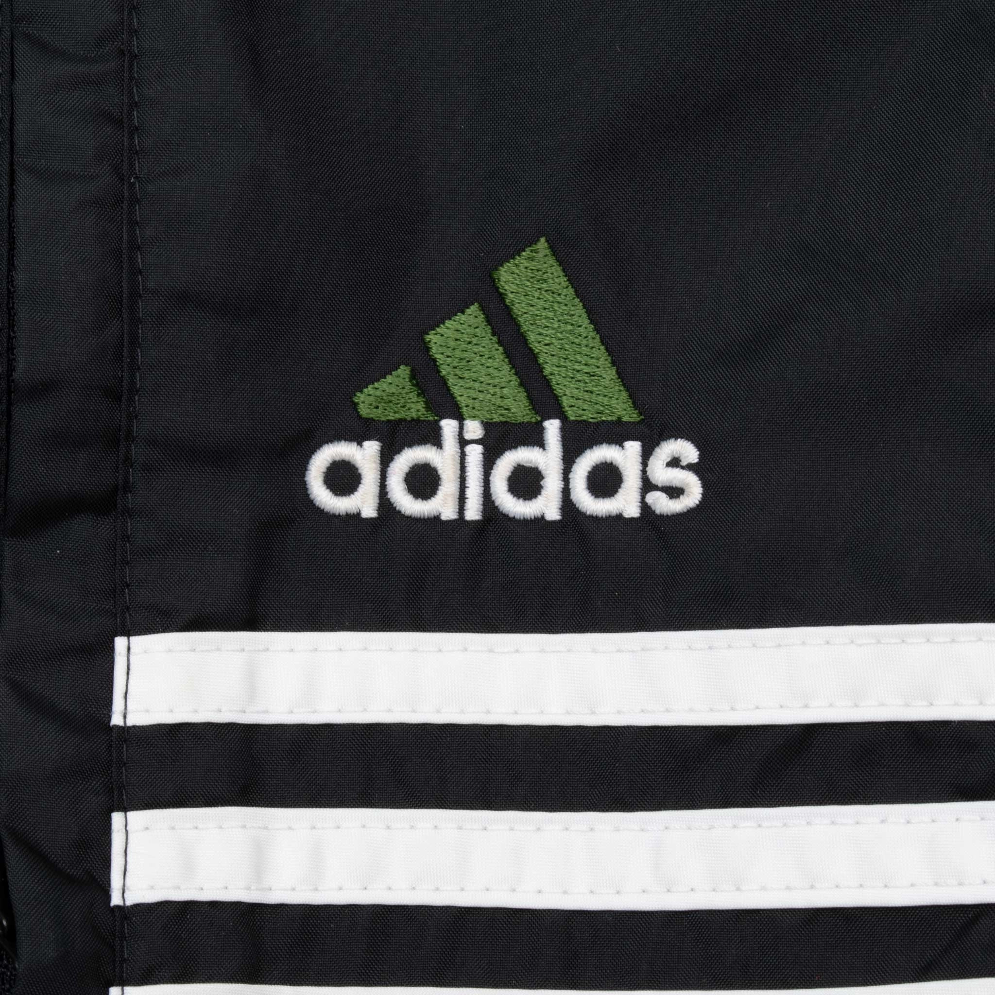 VINTAGE ADIDAS BLACK WINDBREAKER JACKET 1990S 2XL