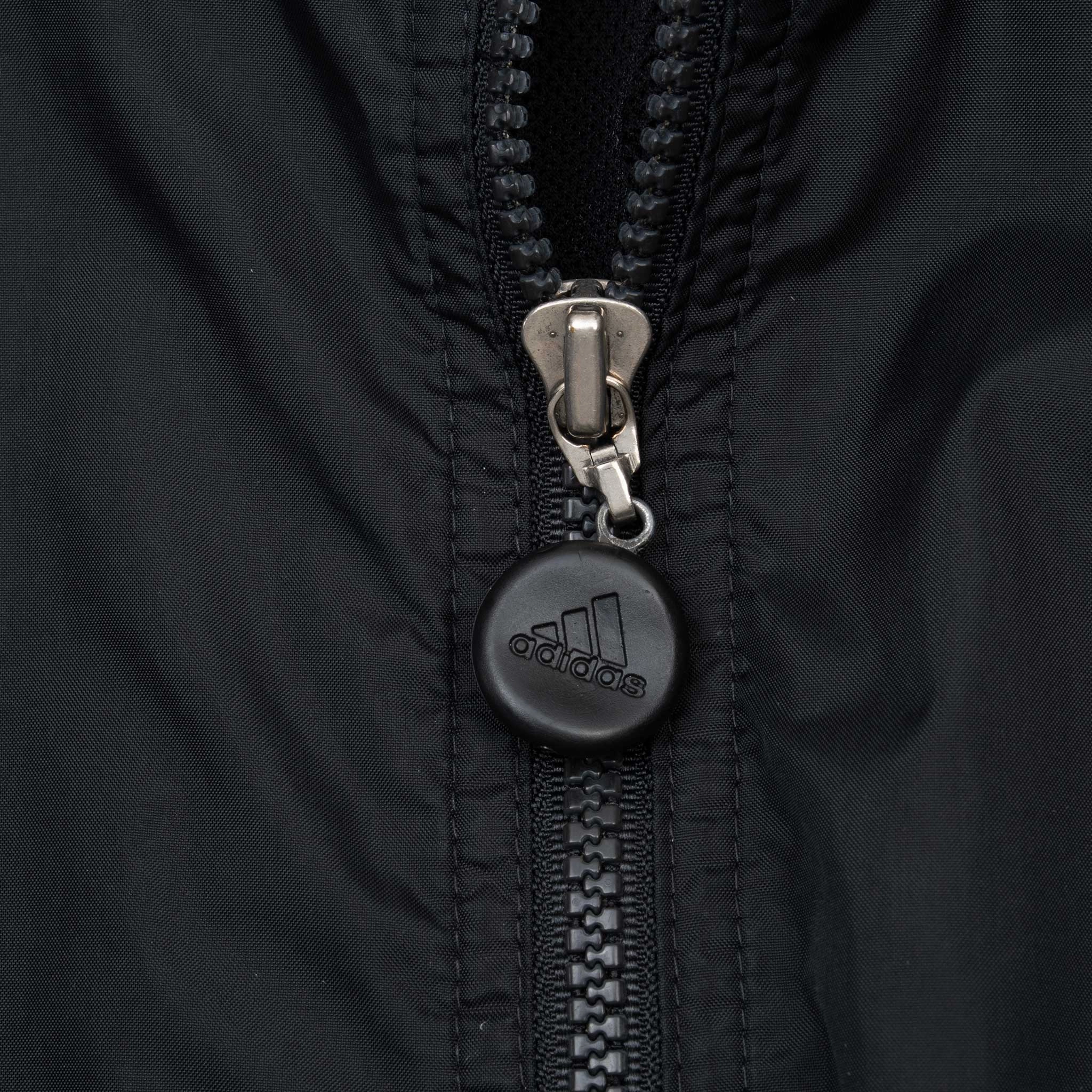 VINTAGE ADIDAS BLACK WINDBREAKER JACKET 1990S 2XL