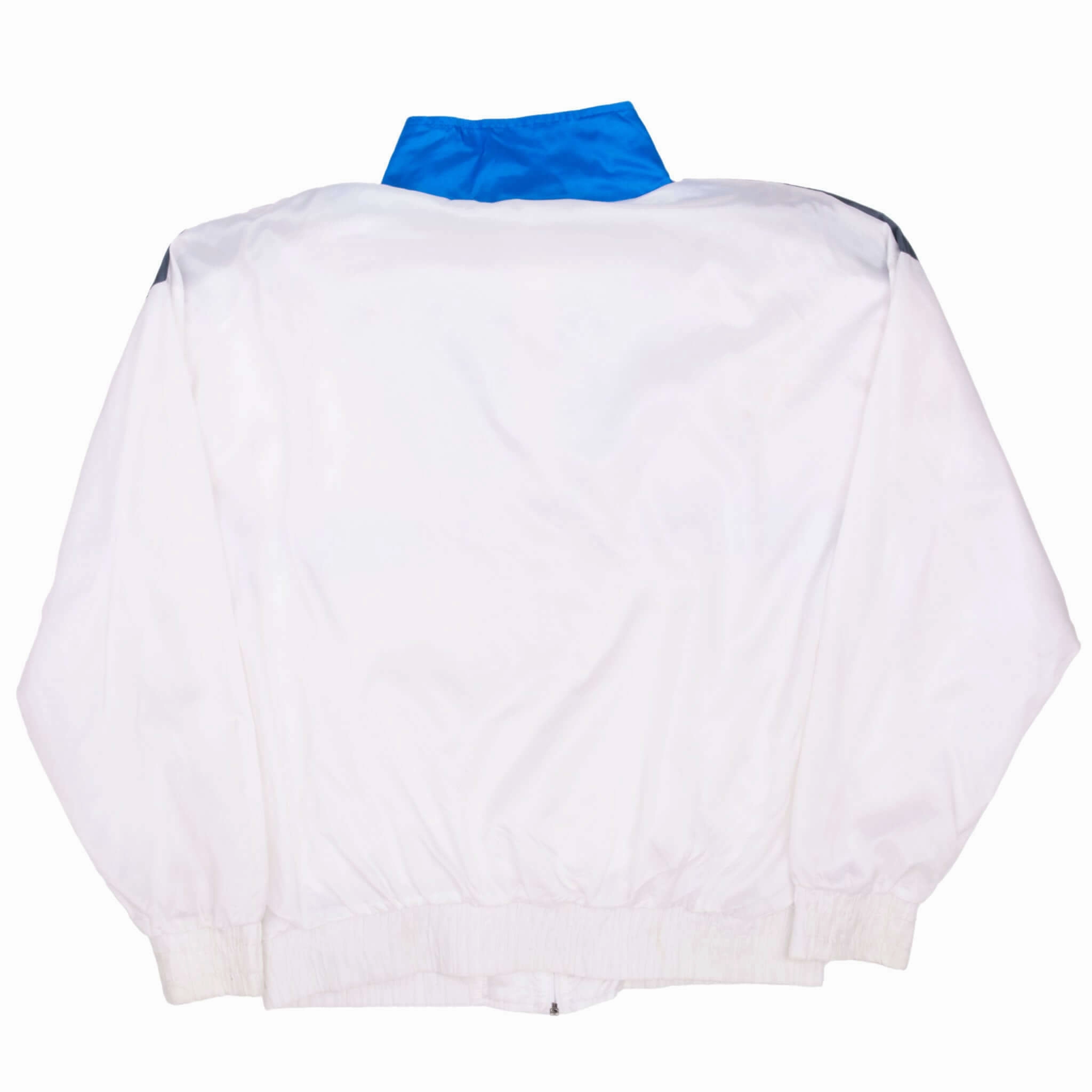 VINTAGE ADIDAS BLUE AND BLUE TRACK JACKET 1980S LARGE