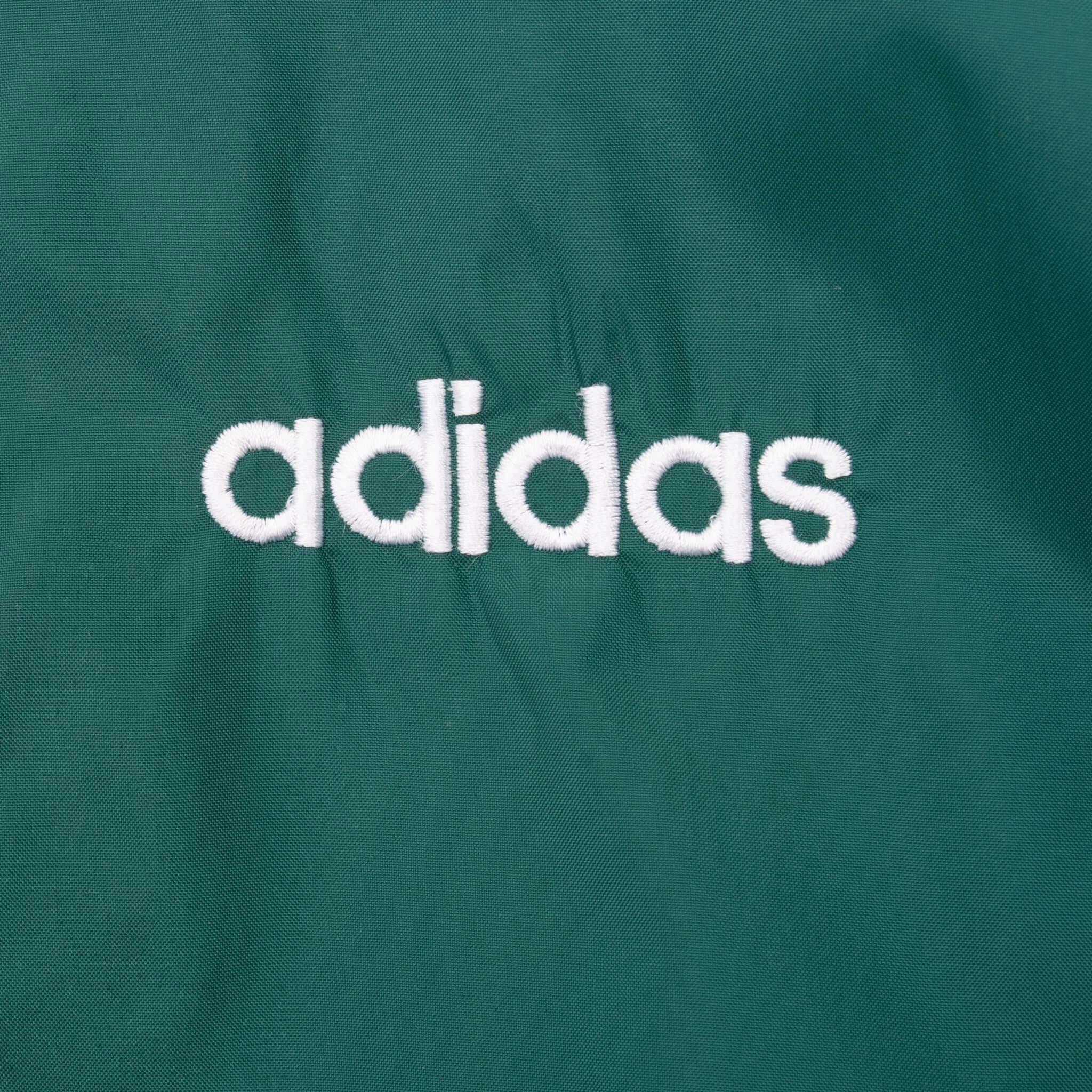 VINTAGE ADIDAS GREEN WINDBREAKER JACKET 1990S LARGE