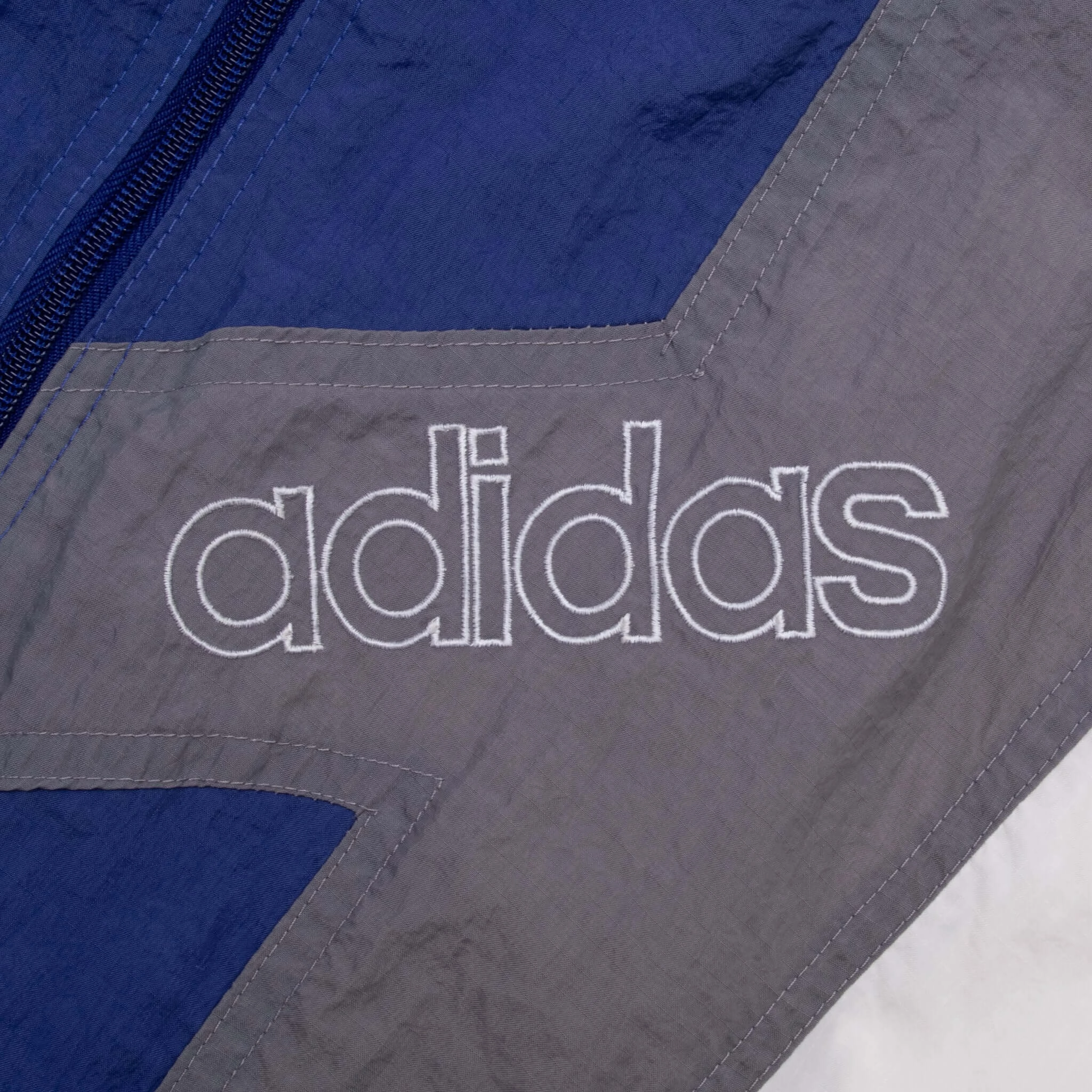 VINTAGE ADIDAS GREY WINDBREAKER JACKET 1990S LARGE