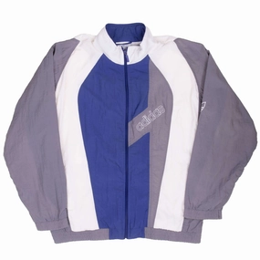 VINTAGE ADIDAS GREY WINDBREAKER JACKET 1990S LARGE