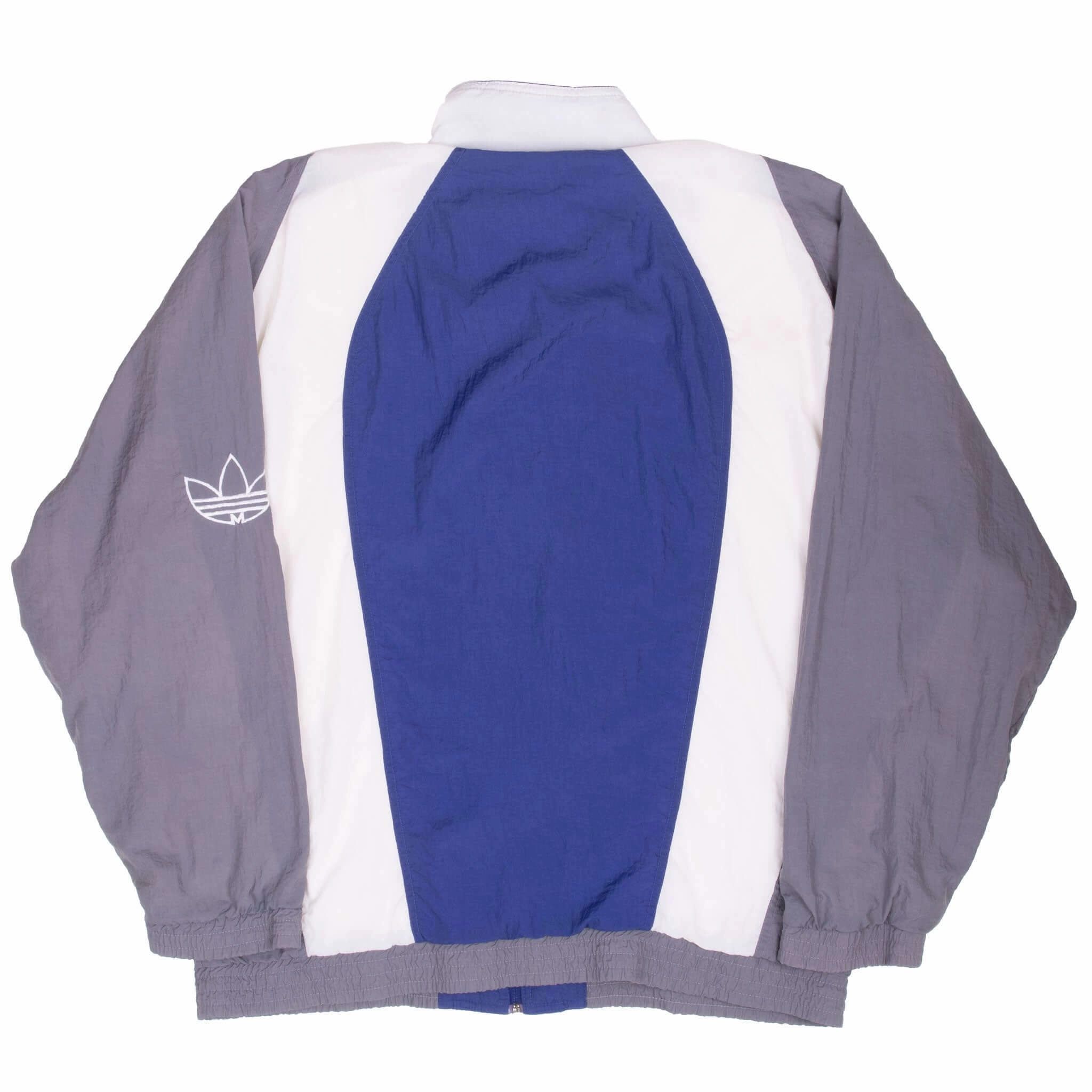 VINTAGE ADIDAS GREY WINDBREAKER JACKET 1990S LARGE