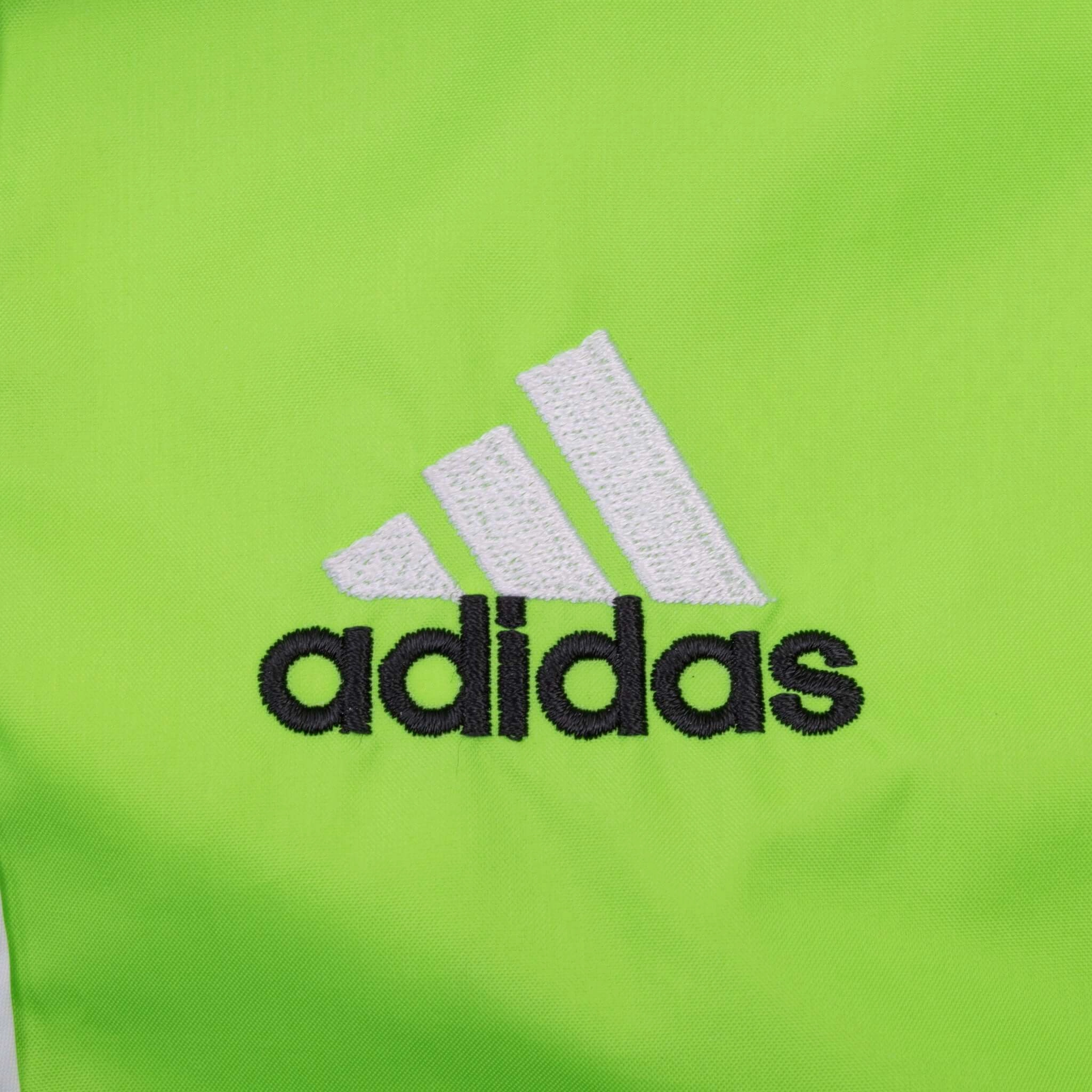VINTAGE ADIDAS NEON GREEN WINDBREAKER JACKET 1990S LARGE