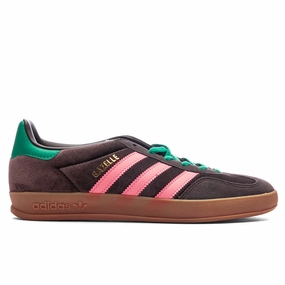 Women's Gazelle Indoor - Dark Brown/Pink Glow/Court Green