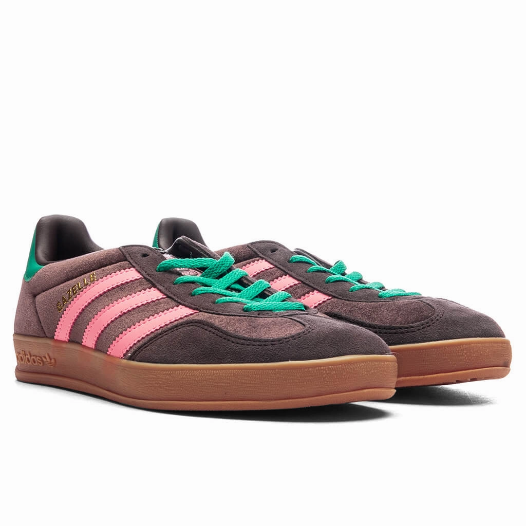 Women's Gazelle Indoor - Dark Brown/Pink Glow/Court Green