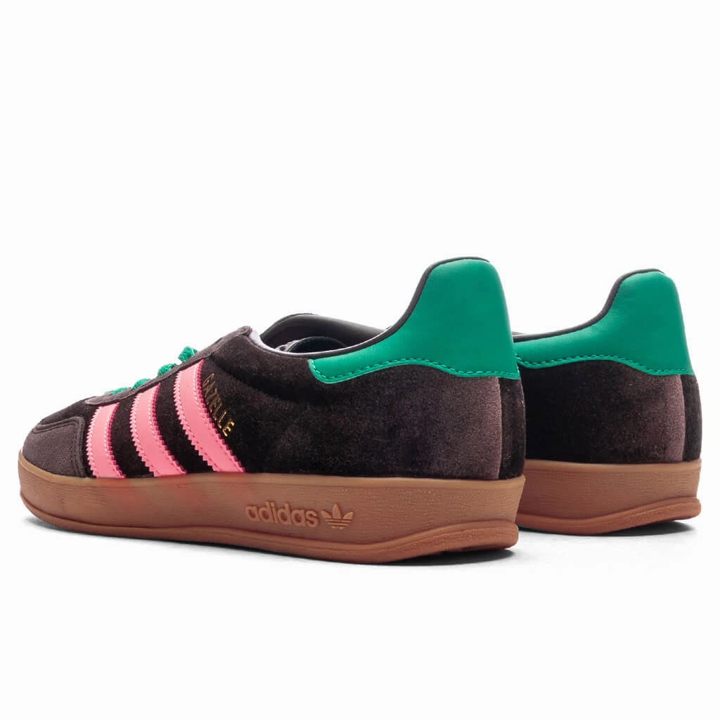 Women's Gazelle Indoor - Dark Brown/Pink Glow/Court Green